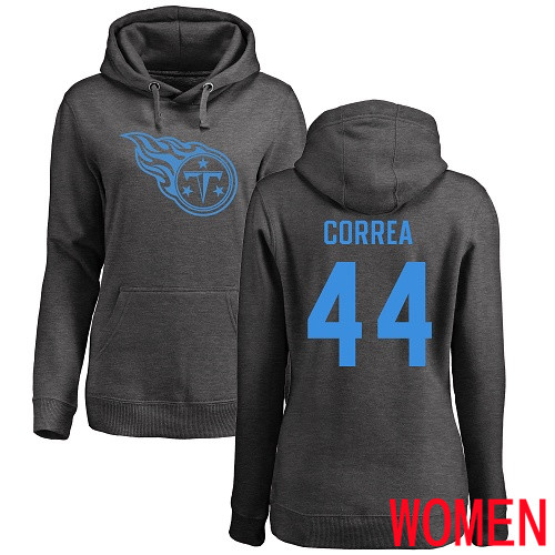 Tennessee Titans Ash Women Kamalei Correa One Color NFL Football 44 Pullover Hoodie Sweatshirts